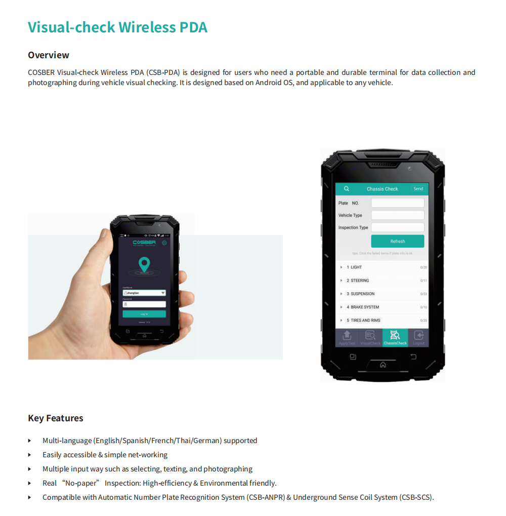 Visual-check Wireless PDA